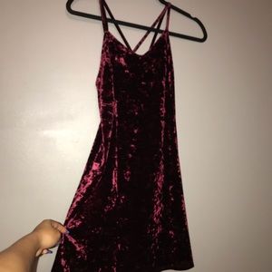 Wine Red Short Dress